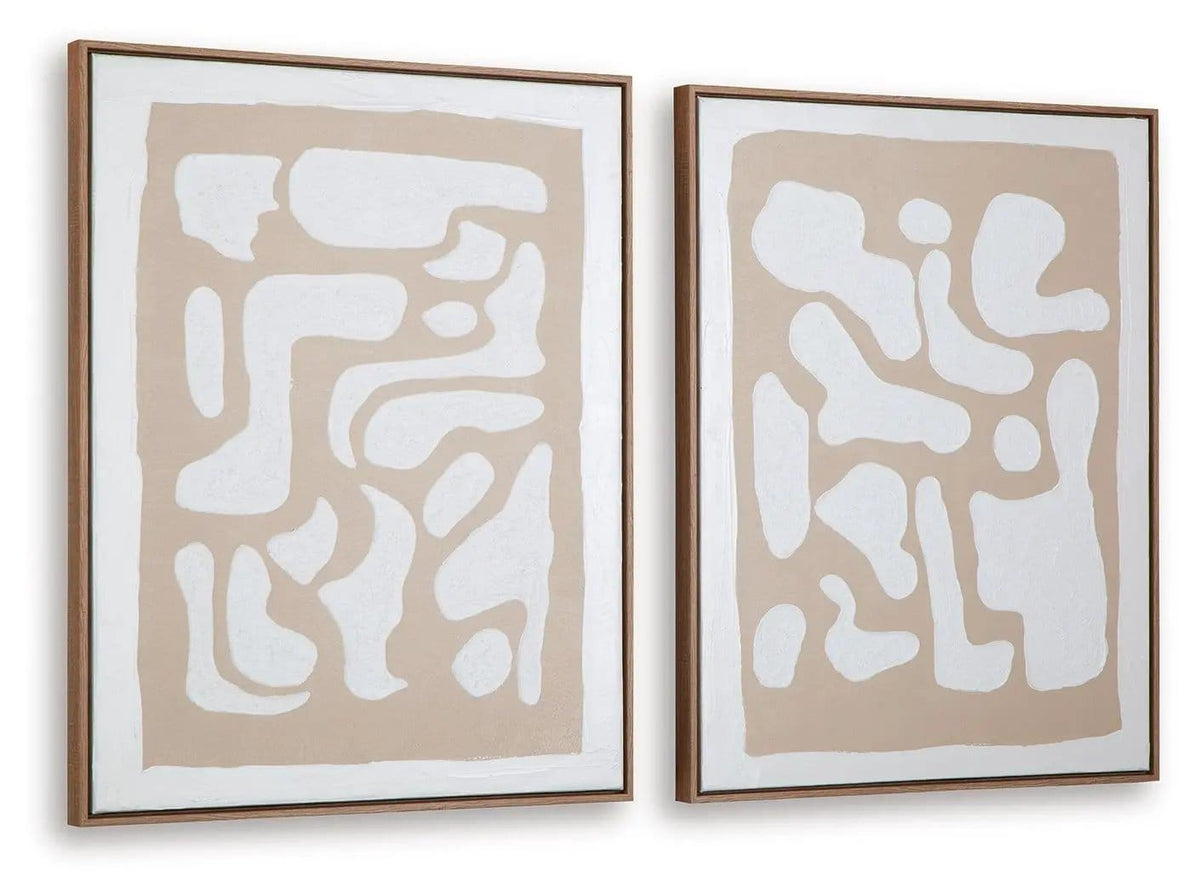 Waldett Wall Art Set (Set of 2) | 24 x 1.5 x 29.88 in | Home Furniture | Beige / White