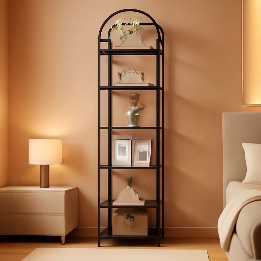 Six Tier Bookcase With Tempered Glass Shelves Home Office from PriceLows™