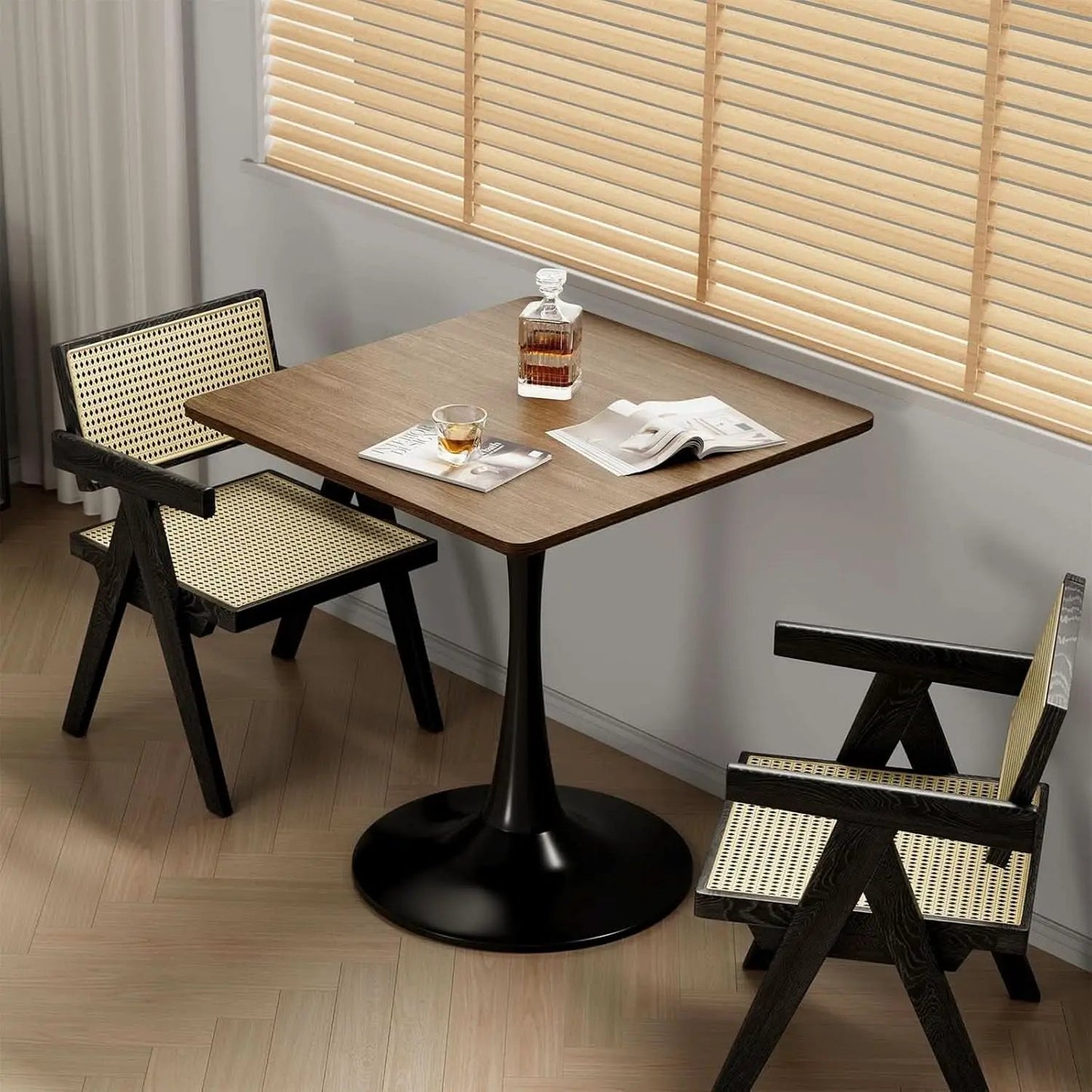 Walnut Finish Tulip Contemporary Dining Table For Two from PriceLows™