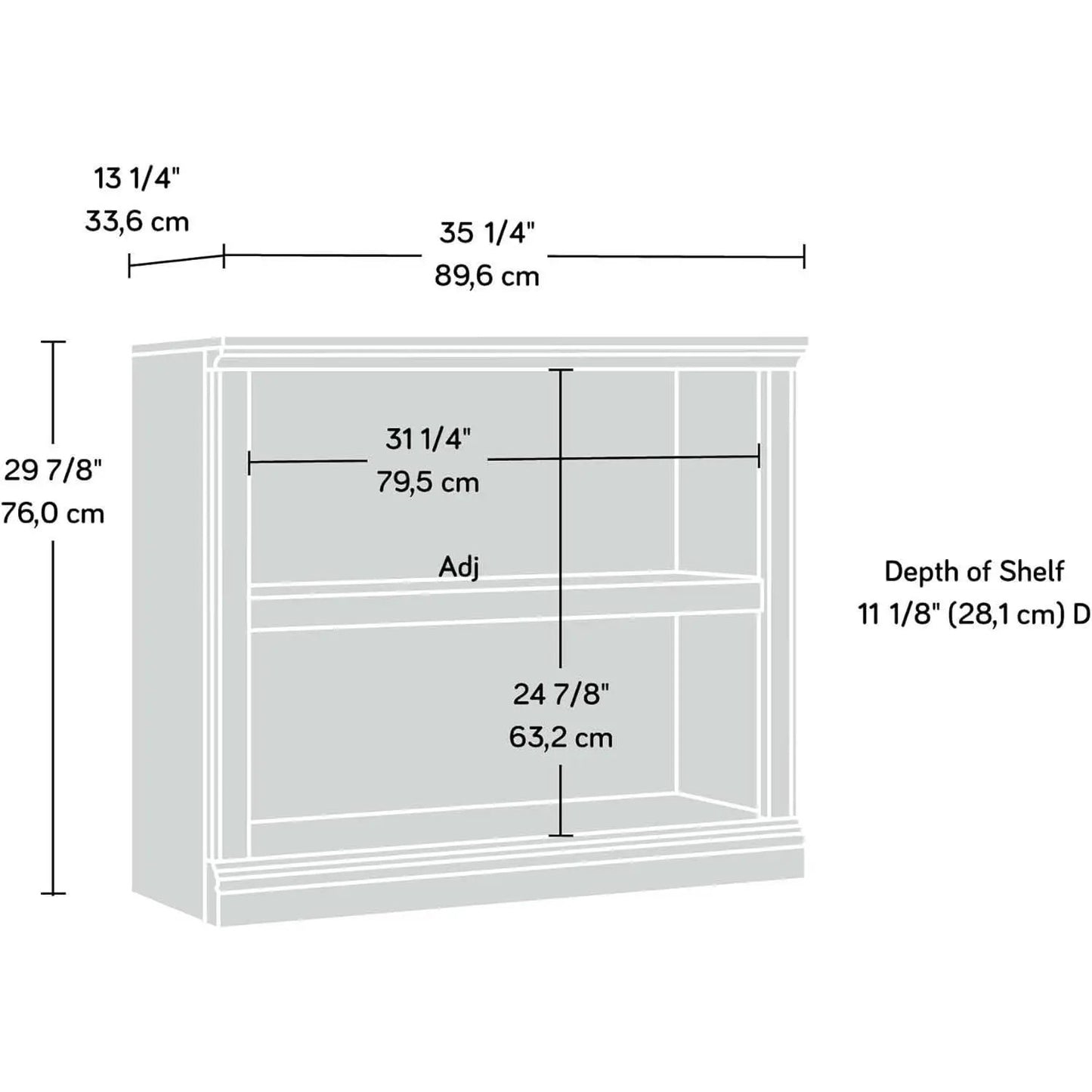 Two Tier Wooden Bookcase With Adjustable Shelf In Oiled Oak For Home Office And Living Room from PriceLows™