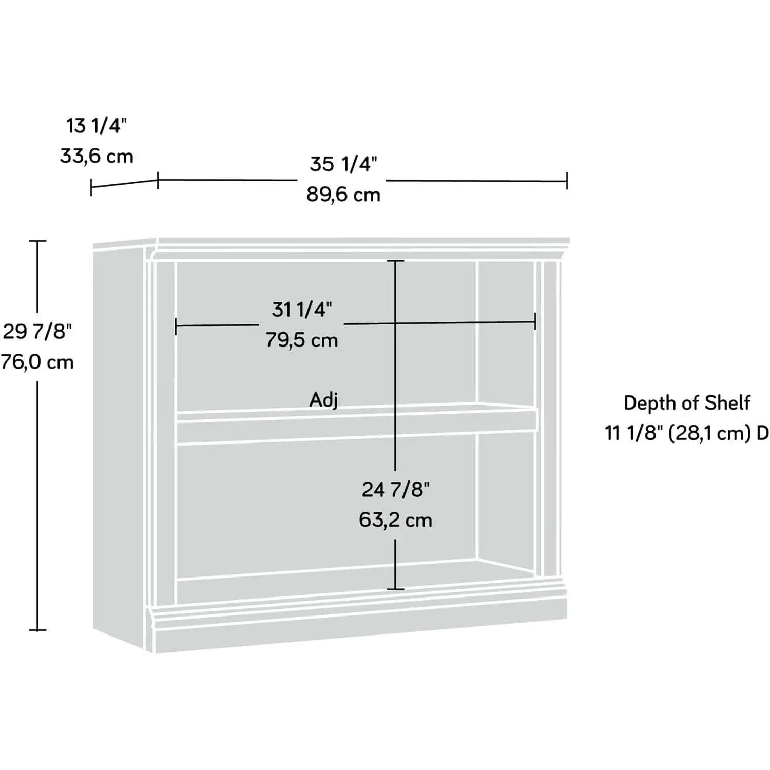 Washington Cherry Finish 2 Shelf Bookcase For Storage from PriceLows™