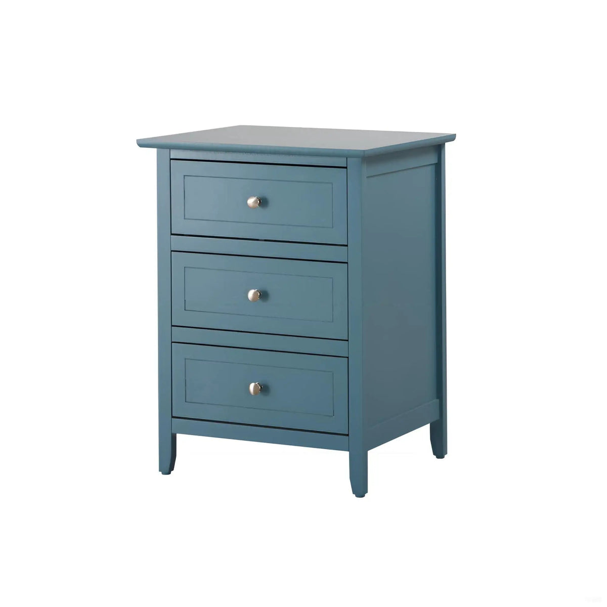 Nightstand | 3 Drawer | Real Wood Veneer | Nickel Hardware