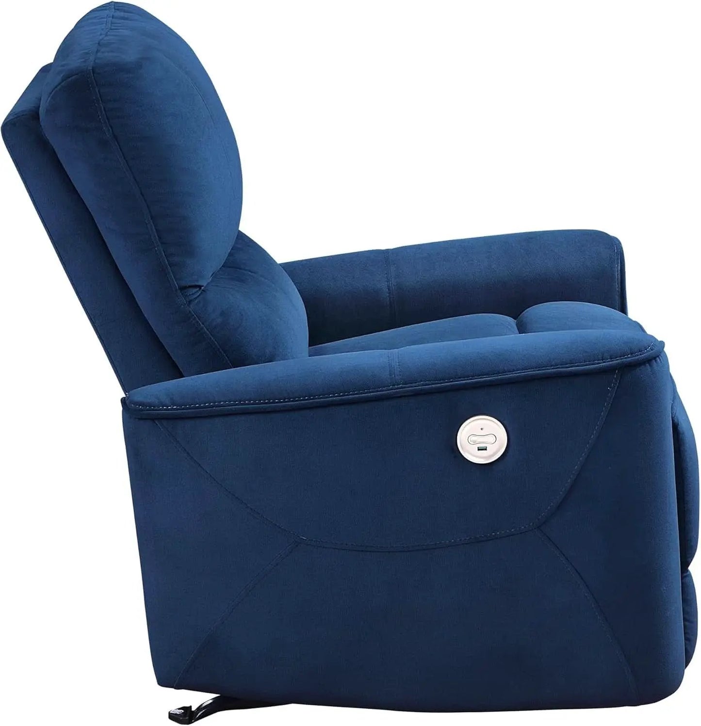 Navy Velvet Power Recliner Chair for Living Room Theater from PriceLows™
