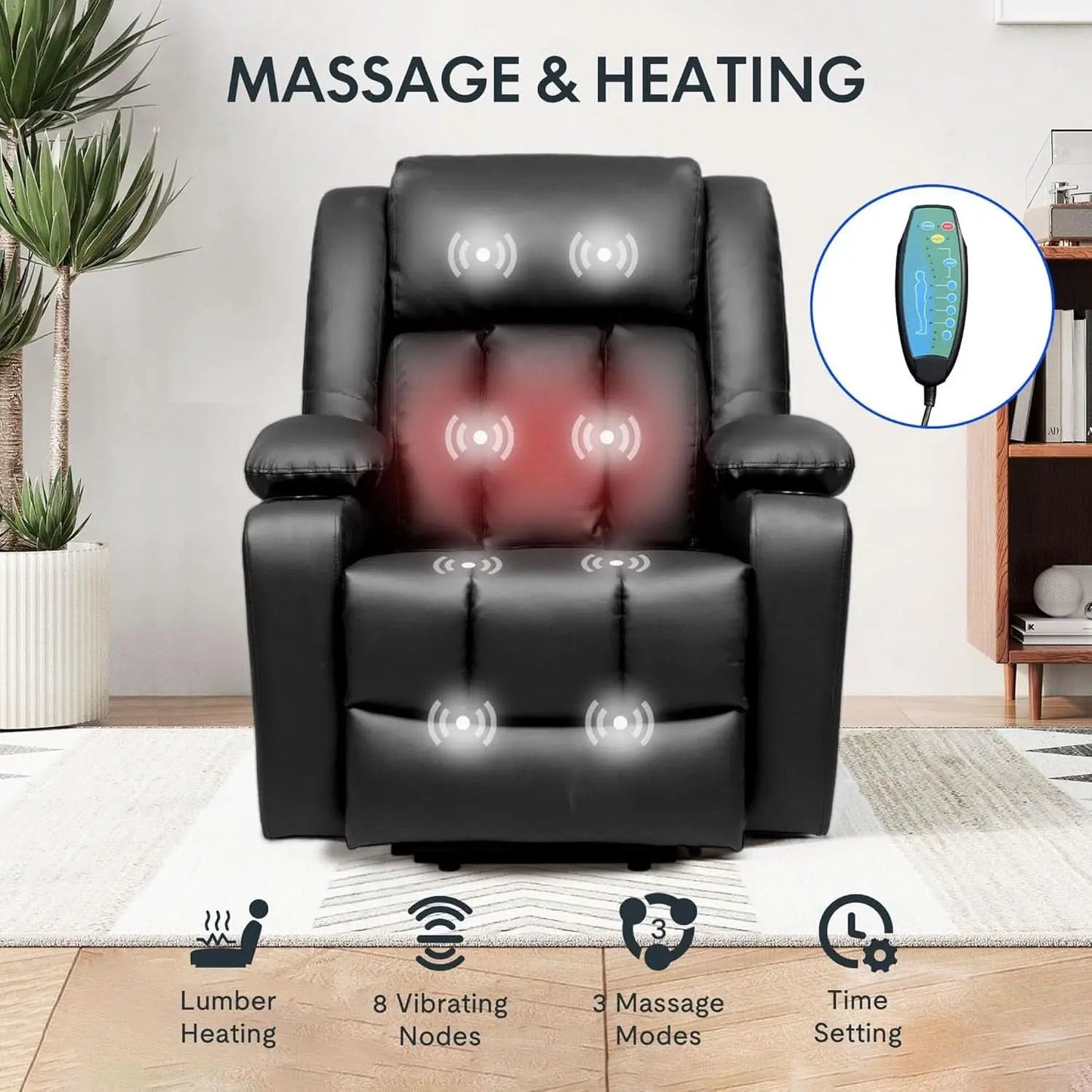 XL31 Power Lift Recliner For Elderly Black Massage from PriceLows™