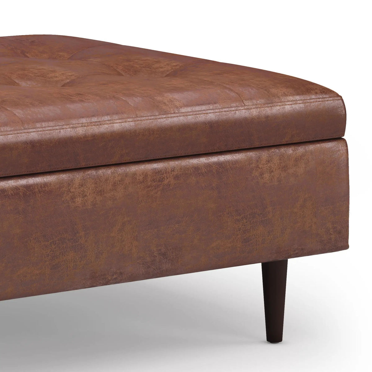 Shay Large Square Storage Ottoman | Coffee Table Design | Hydraulic Lift-Up Lid | Mid-Century Style