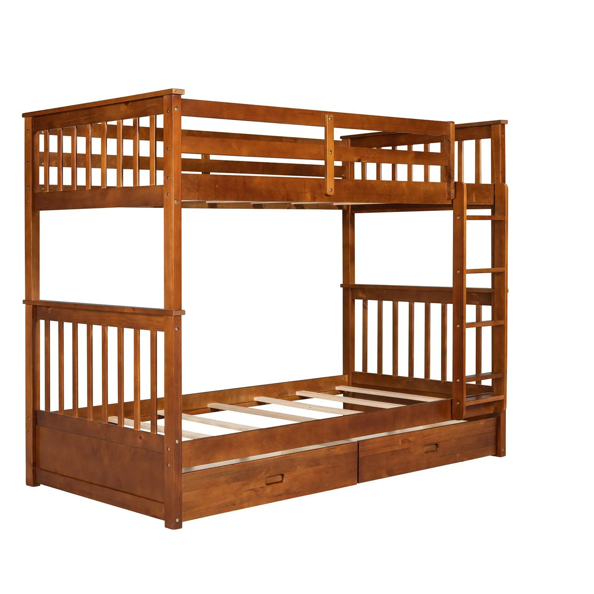 Bunk Bed With Ladders | 2 Storage Drawers | Space-Saving Design | Sleepover Ready