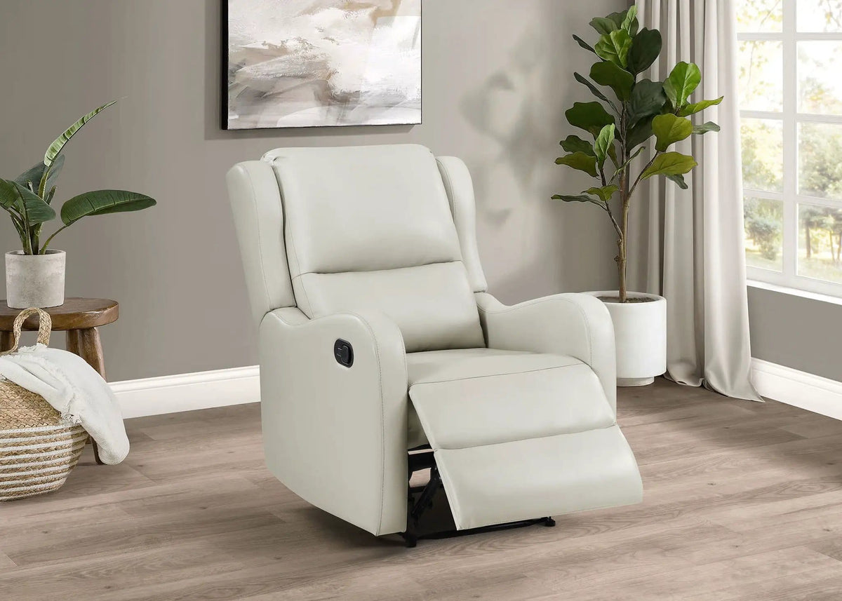 Kelsey Upholstered English Arm Recliner Chair | 30 x 38.25 x 41 in | Living Room Furniture | Ivory