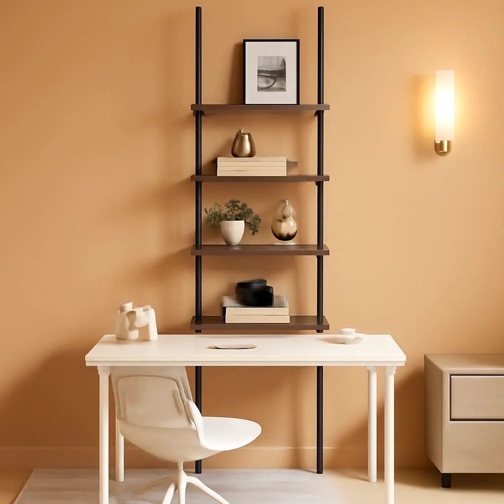 Adjustable Tall Narrow Bookcase 4 Tier Ladder 64 To 113 In from PriceLows™