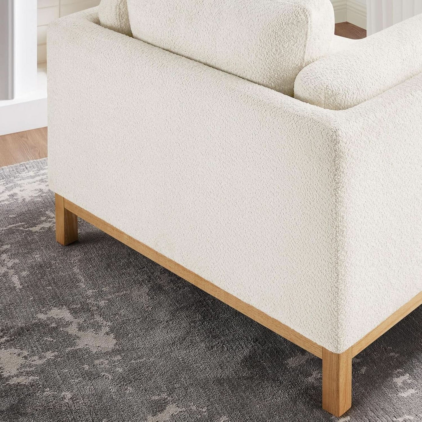Beige 41.34 Inches Boucle Upholstered Accent Chair from PriceLows™