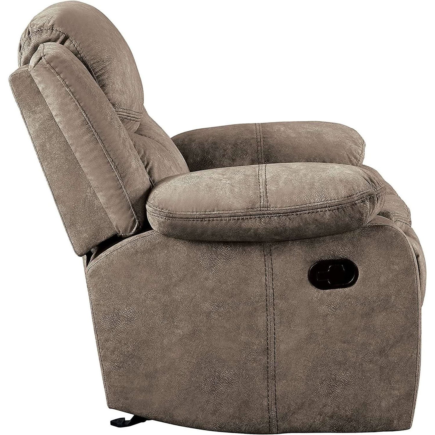 Manual Double Reclining Brown Sofa 87 Inch Wide Living Room from PriceLows™