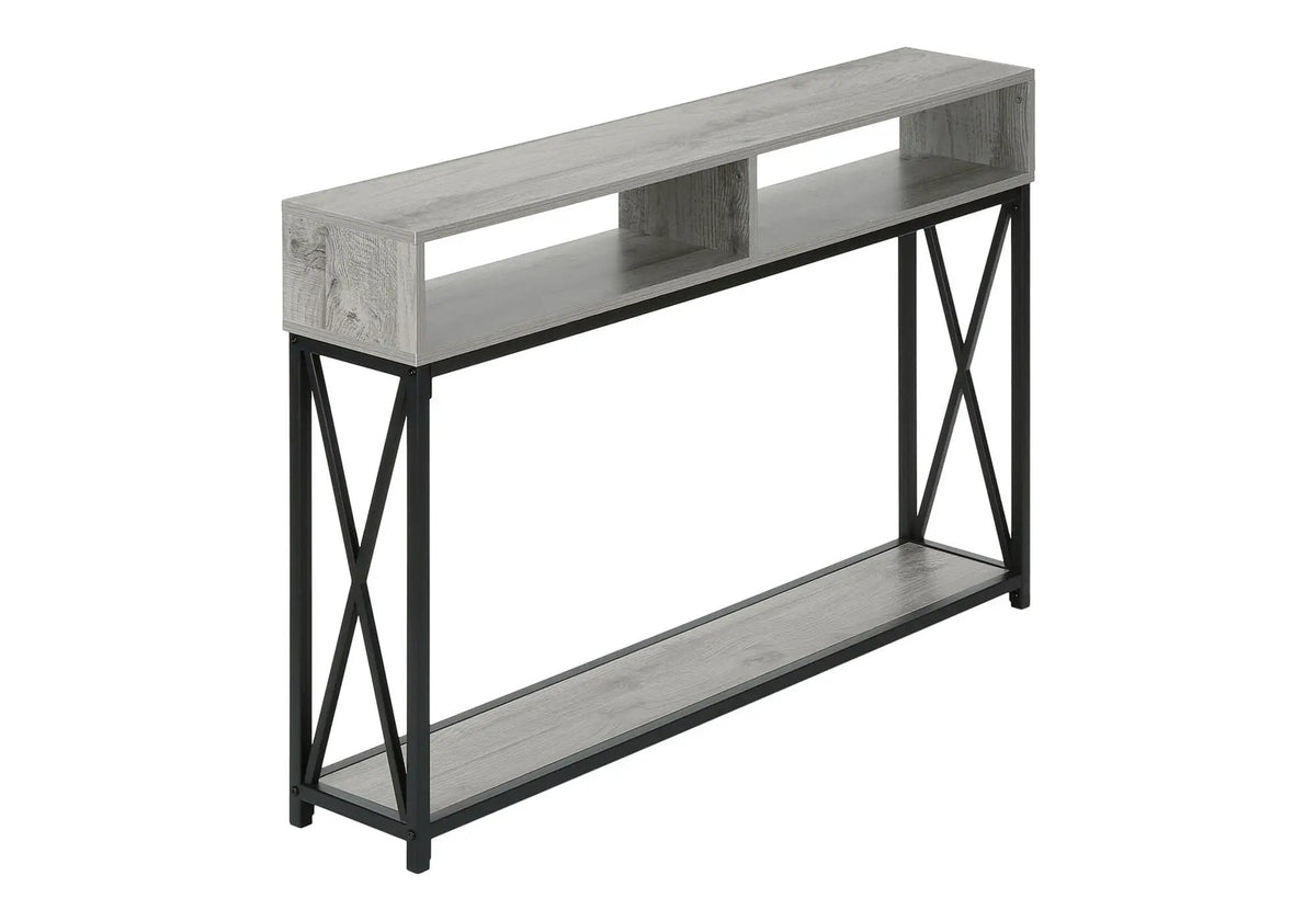 Wood-Look Entryway Console Table | 47.25 Inch Width | Metal X-Frame | Contemporary Design