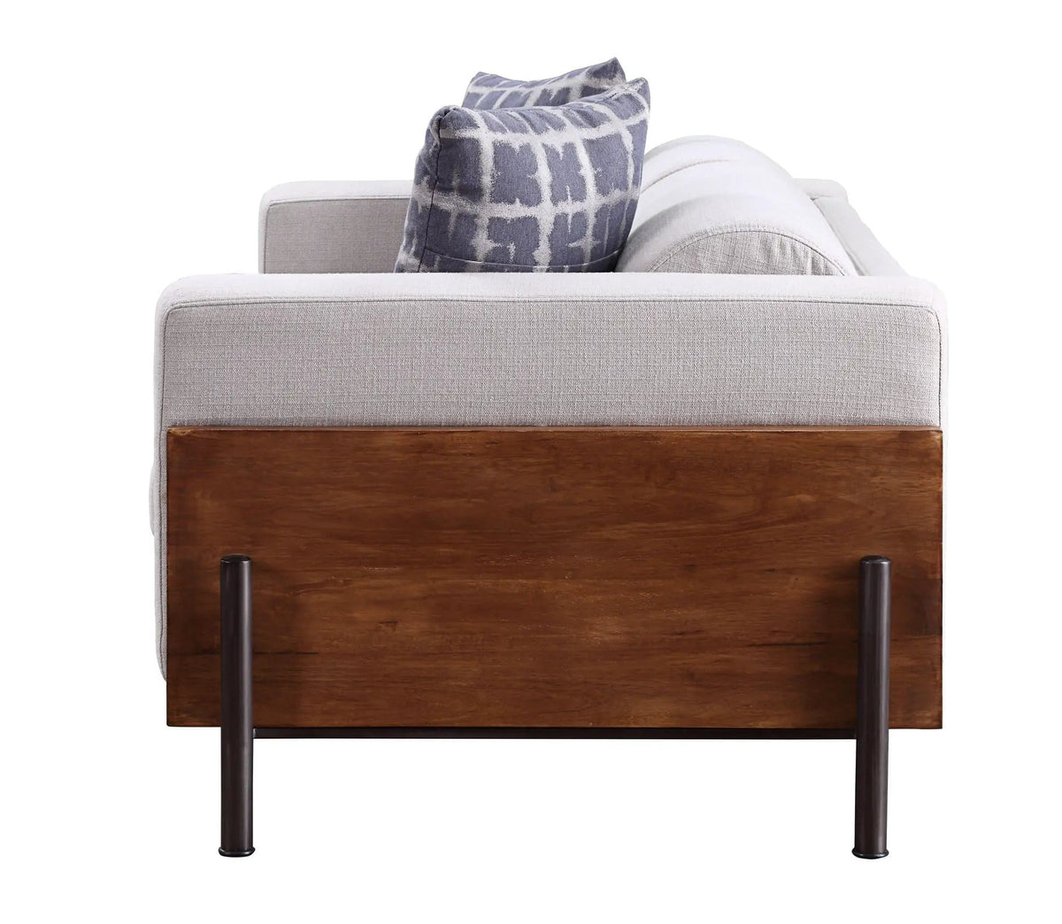 Pelton Loveseat With 2 Toss Pillows | 38 x 71 x 30 in | Solid Wood & Walnut | Walnut