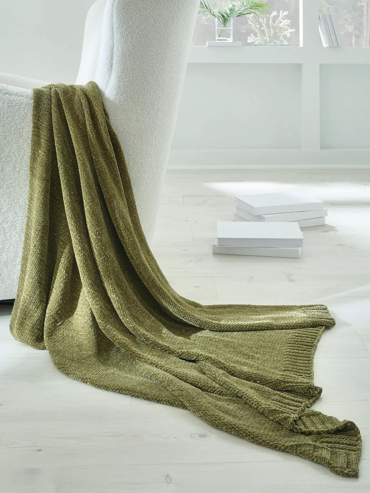 Anawood Knit Throw Blanket | Neutral Hue | Textural Knit Construction | 50 x 60 Inch