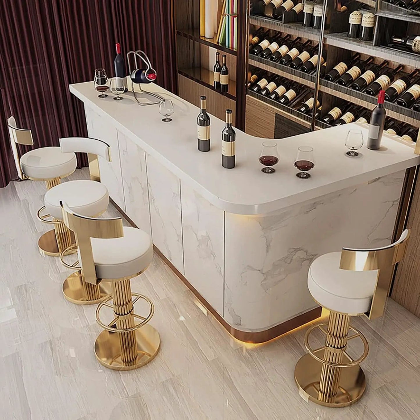 White Counter Height Bar Stools With Adjustable Height from PriceLows™