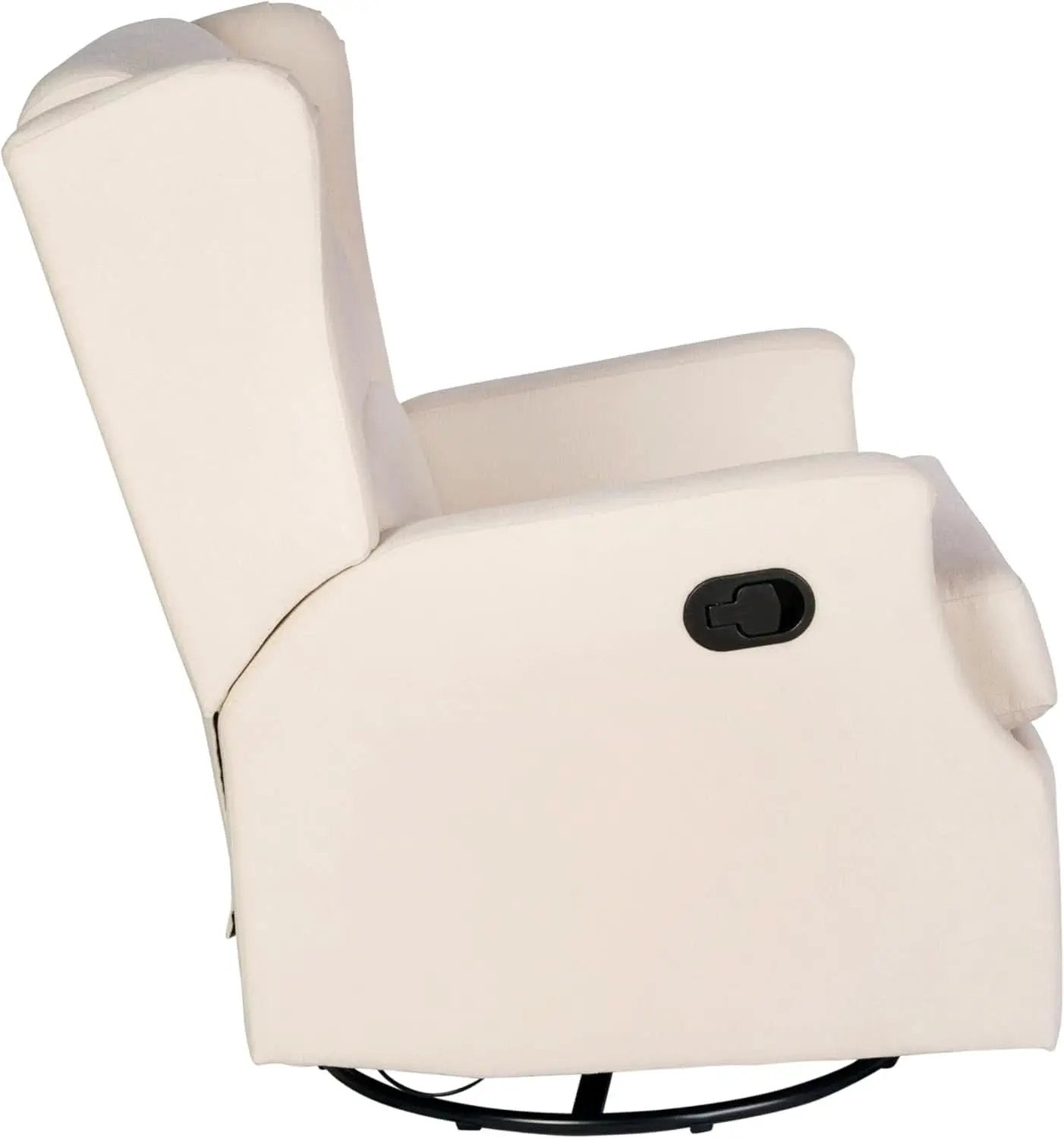 Omma Swivel Glider Rocking Recliner Cream Upholstered 3In1