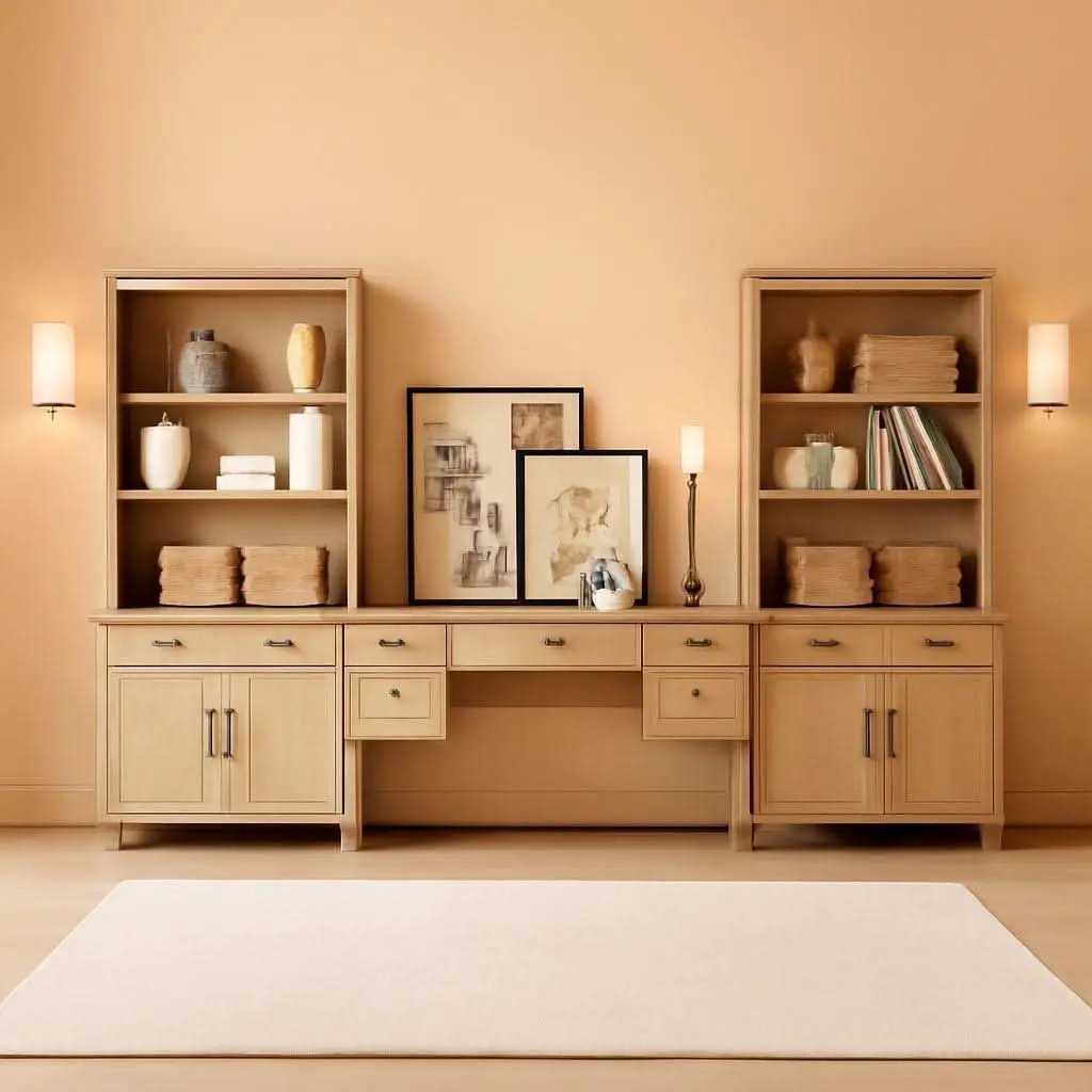 Elegant Oak 56 Inch Executive Desk Charging Station from PriceLows™