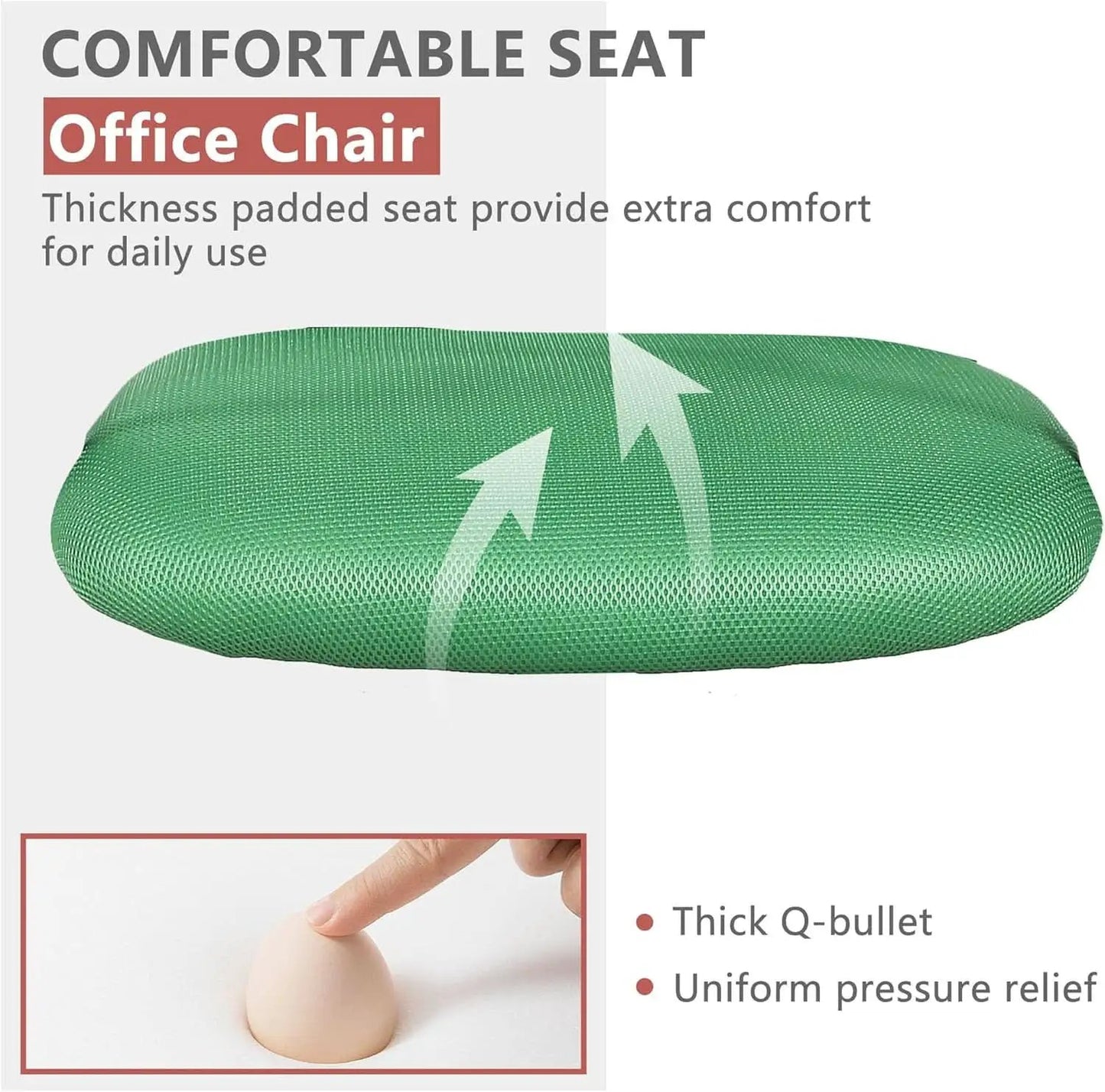 Green Ergonomic Mesh Office Gaming Chair With Lumbar Support from PriceLows™