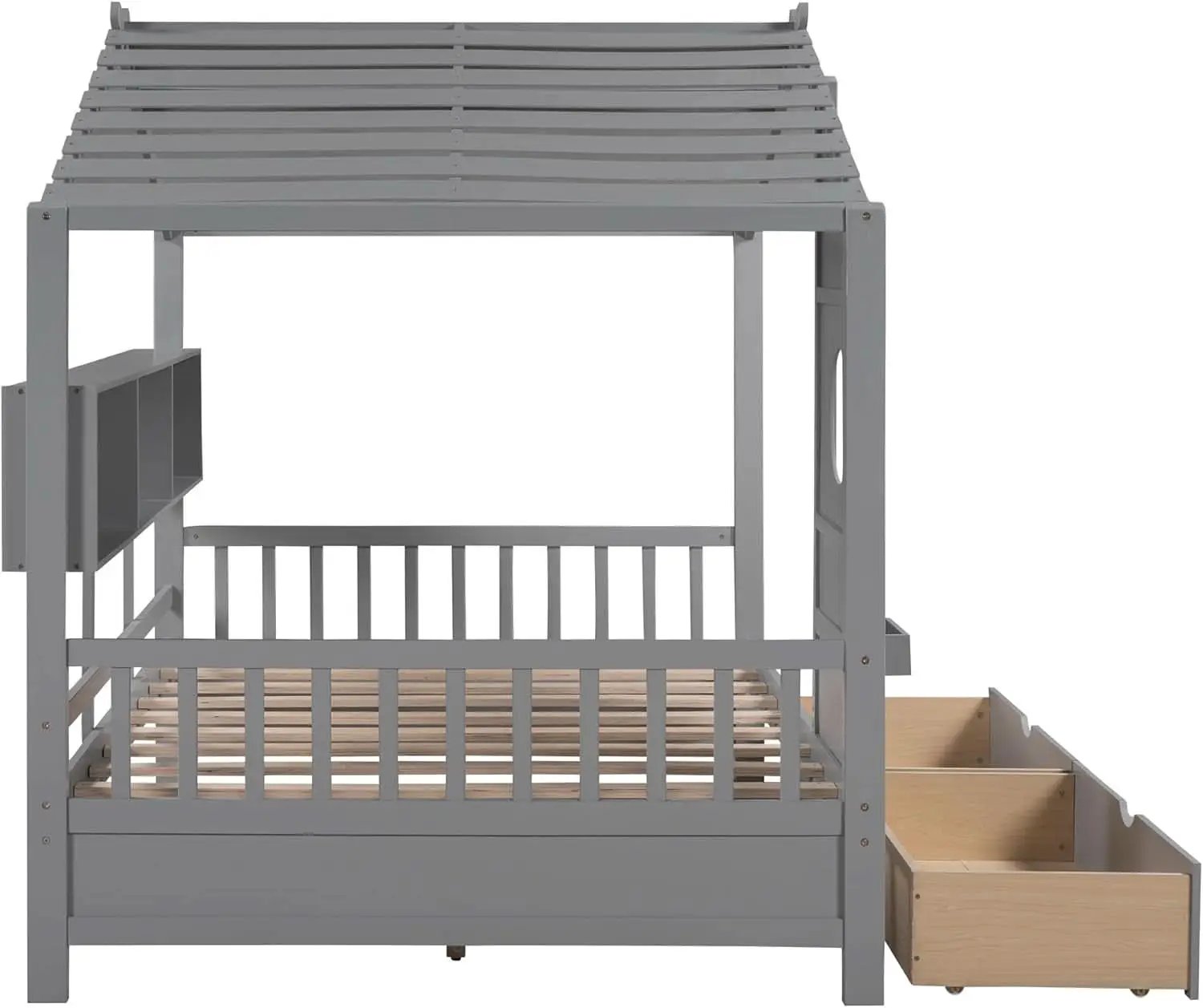 Kids Full Playhouse Bed With Drawers Shelves Storage from PriceLows™