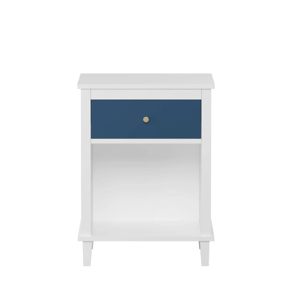 Nightstand With 1 Drawer And 1 Shelf | Aluminum Handles | Tip-Over Restraint | Child-Safe Design