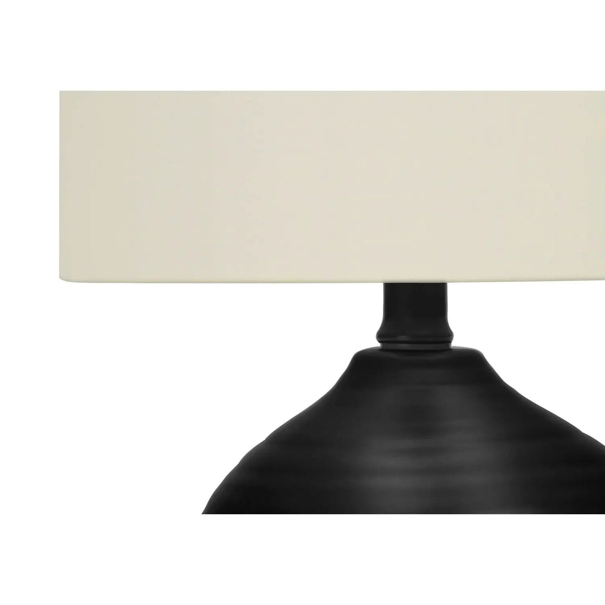 Black Ceramic Table Lamp | Transitional Design | 16.5 Inch Height | Ivory Linen Shade