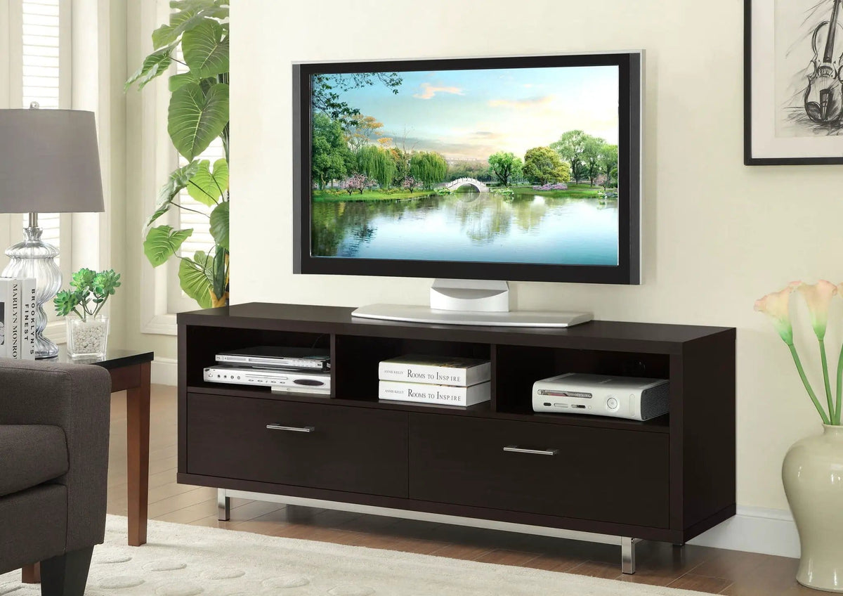Casey 2-drawer Engineered Wood 60-inch TV Stand | 60 x 15.5 x 23.5 in | Engineered Wood | Cappuccino
