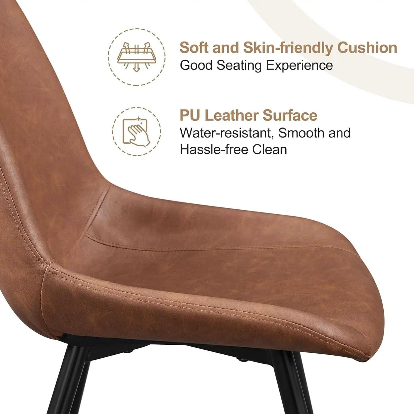 Dining Chairs Set Of 2 Brown Upholstered Faux Leather from PriceLows™
