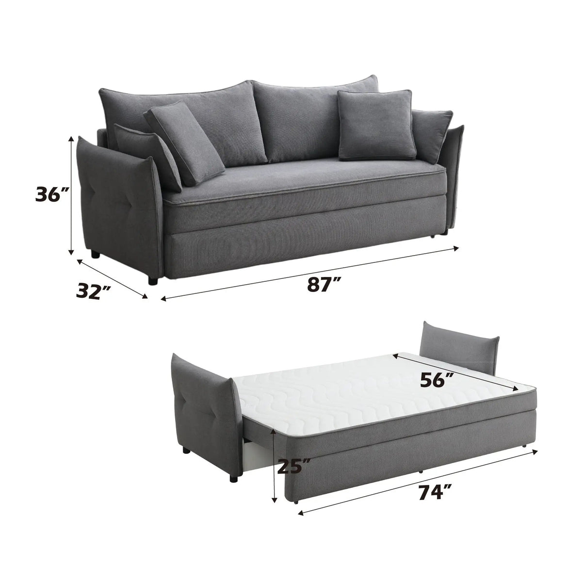 Irina Sleeper Sofa | Pull Out Sleep | Storage | Removable Back Cushions