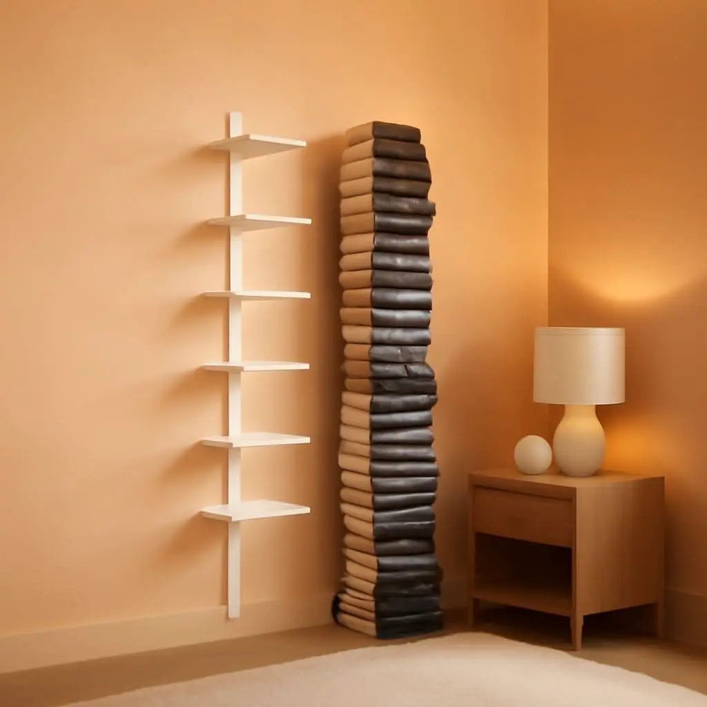 Invisible Floating Bookshelf Wall Mounted 8 Tier White from PriceLows™