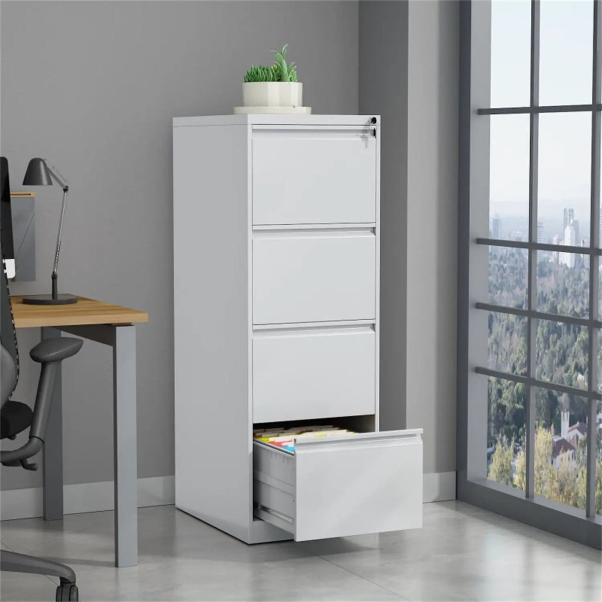 Metal File Cabinet | Three Drawer | Secure Lock System