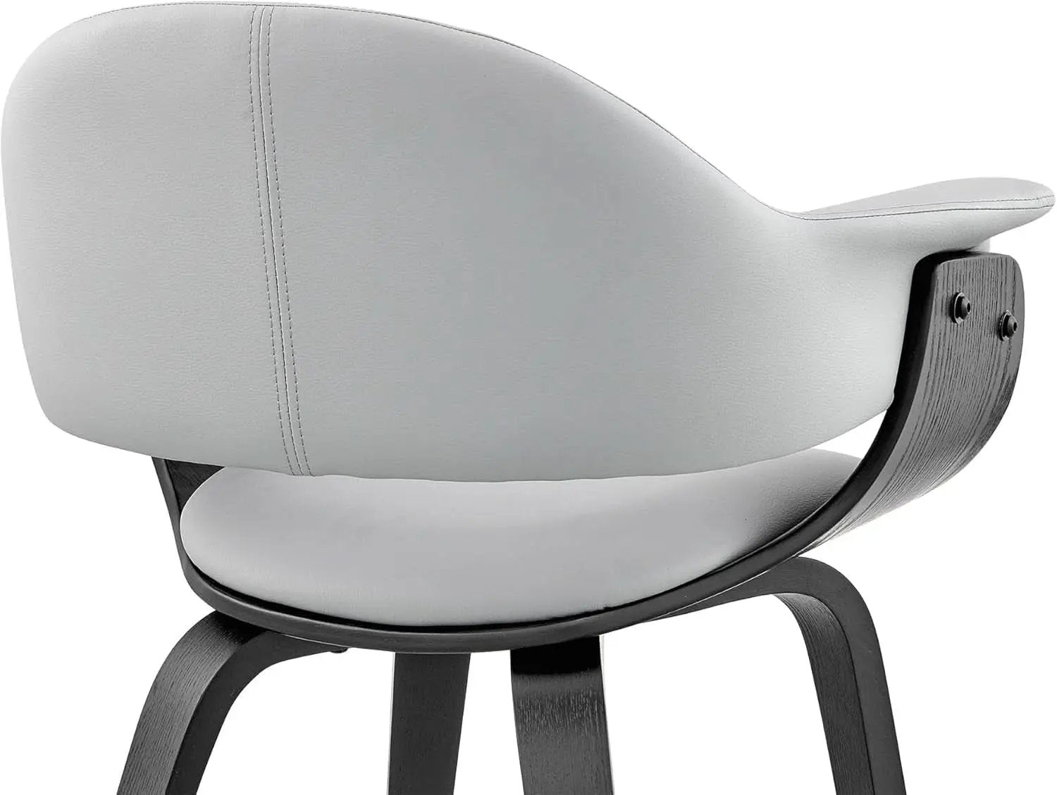 Adalyn Faux Leather Dining Room Accent Chair Gray Black Wood Base from PriceLows™