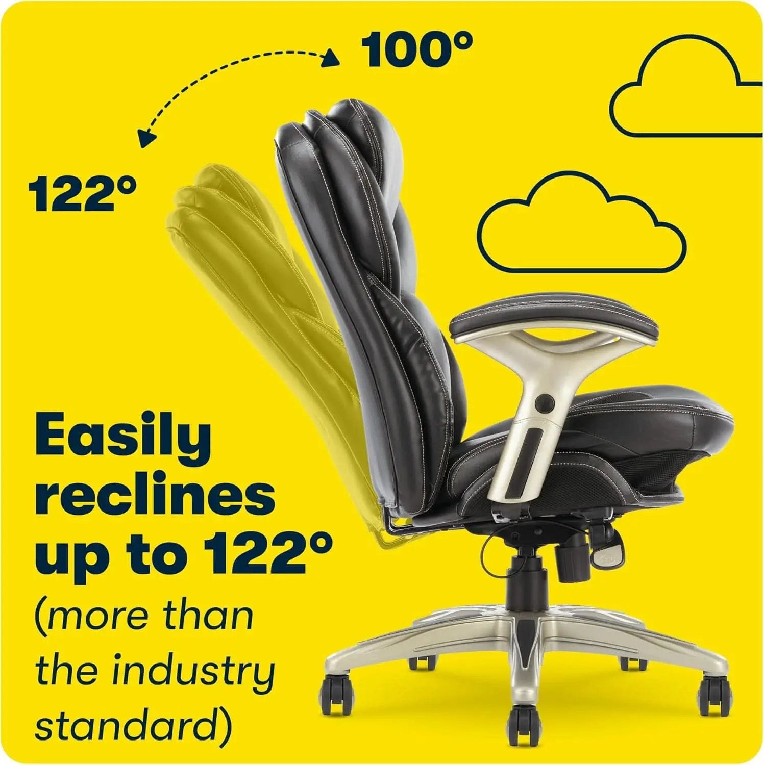 Ergonomic Office Chair Back In Motion Lumbar Support Black from PriceLows™