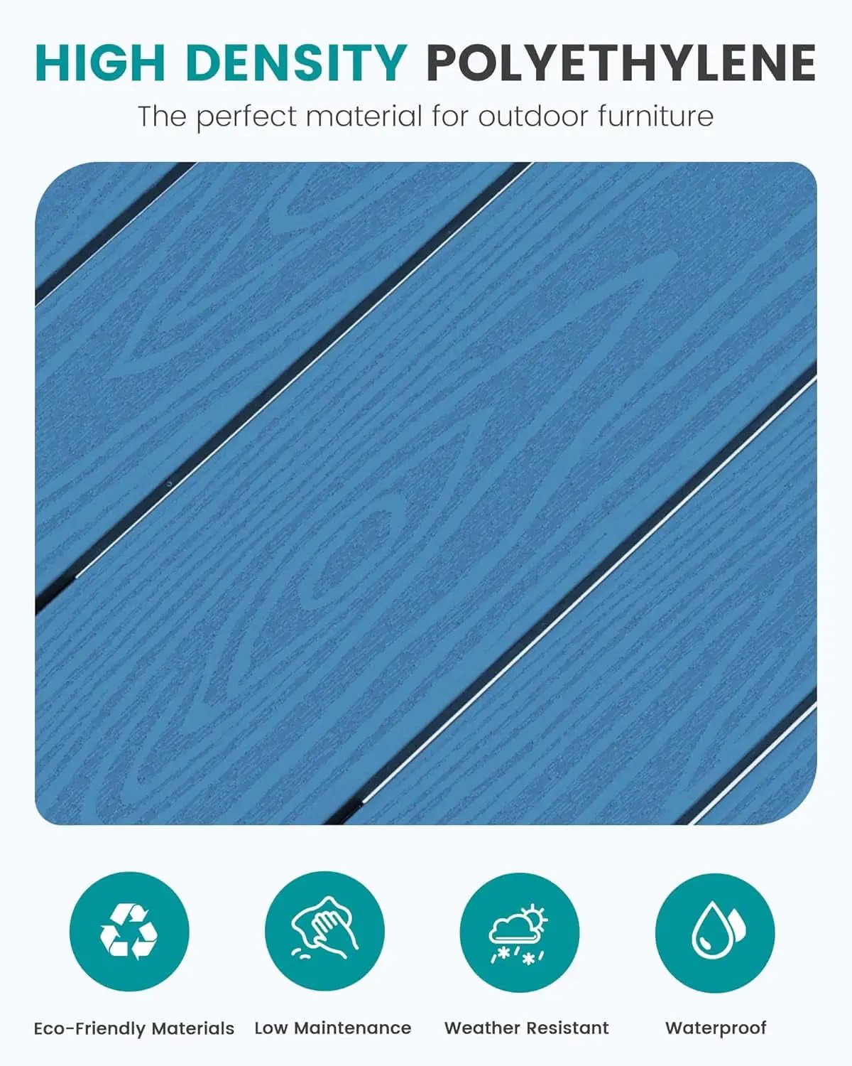 Adirondack Outdoor Bar Table And Chairs Set Blue from PriceLows™
