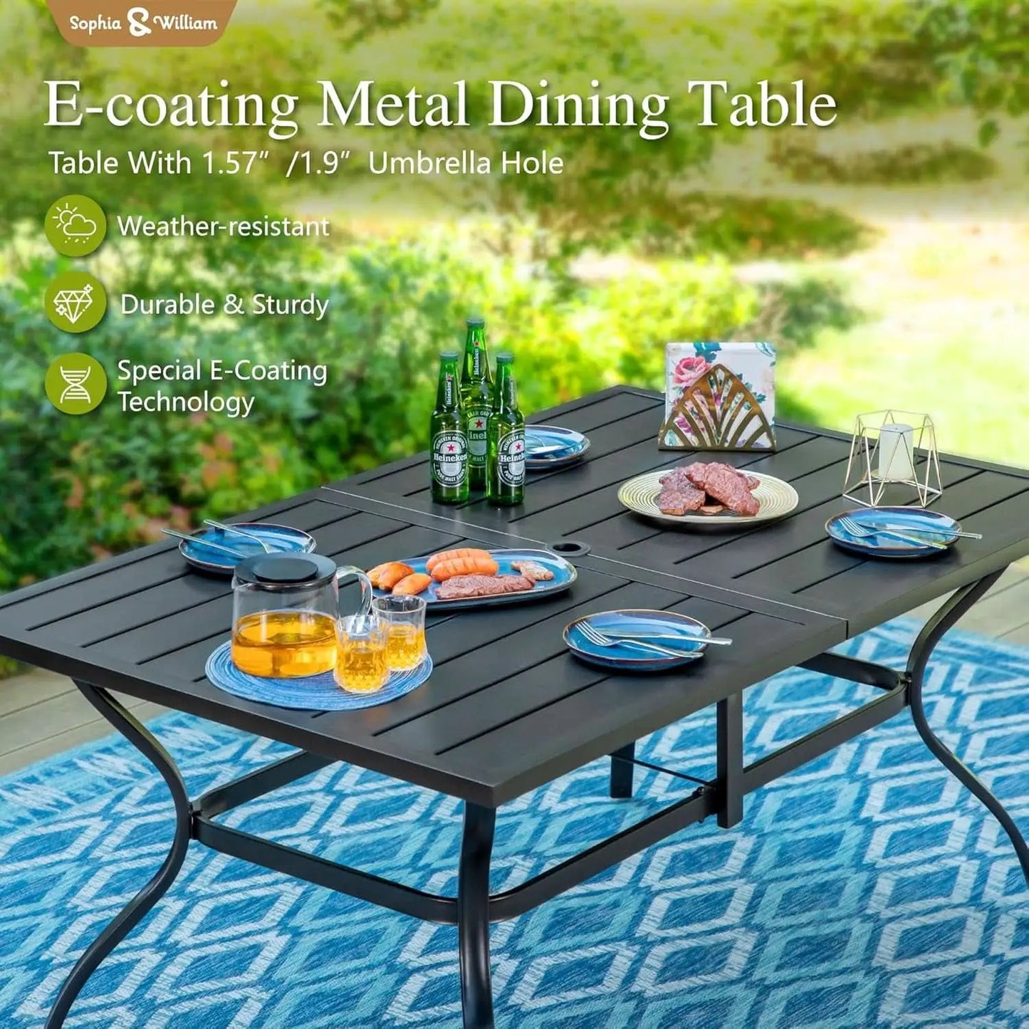 Outdoor Dining Set 60 Inch Table With Swivel Chairs from PriceLows™