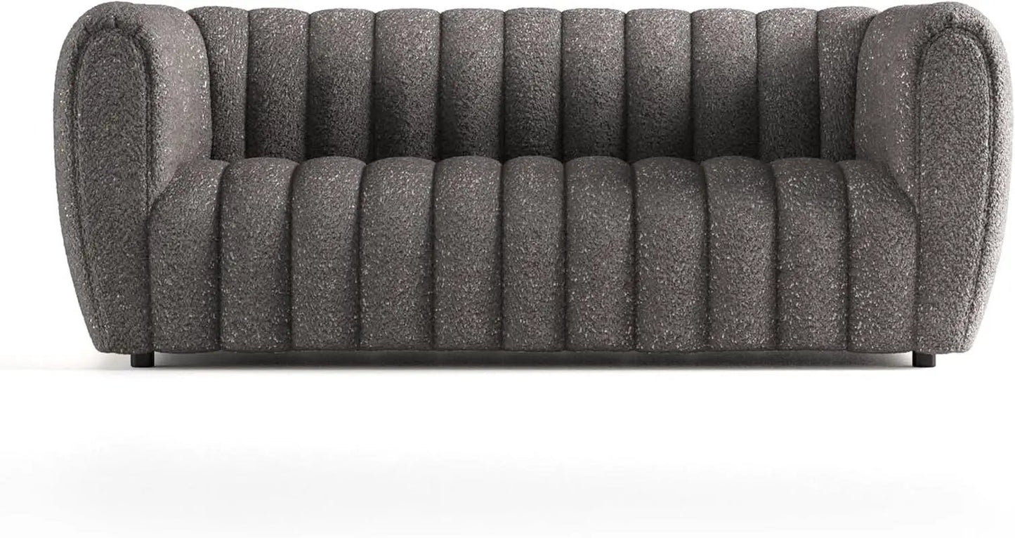Charcoal Gray Vertical Channel Tufted 3 Piece Sofa Set from PriceLows™