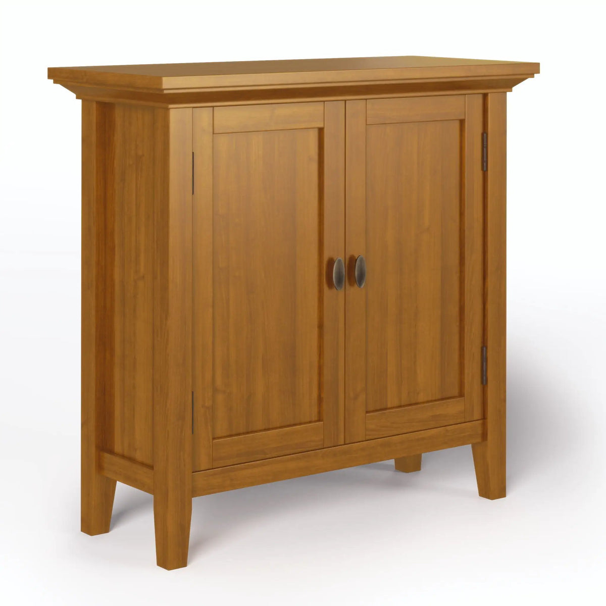 Redmond Low Storage Cabinet | Handcrafted Solid Wood | Tapered Legs | Two Adjustable Shelves