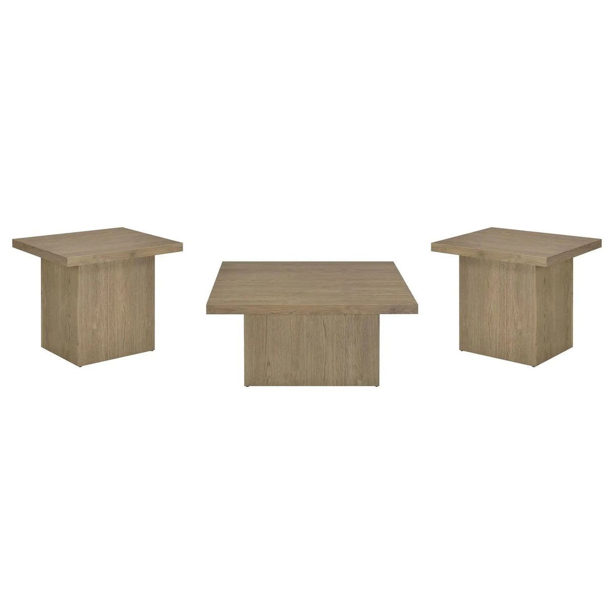 Devar 3-piece Square Cocktail Coffee End Table Set Latte | 3-Piece Set | Engineered Wood & Veneer | Dining Room