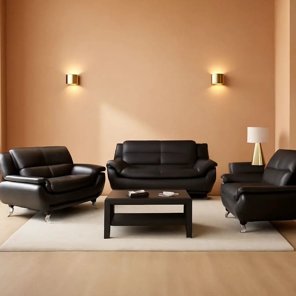 3 Piece Black Sofa Set Modern Living Room Couch Set Sofa Loveseat Chair For Home Decor from PriceLows™