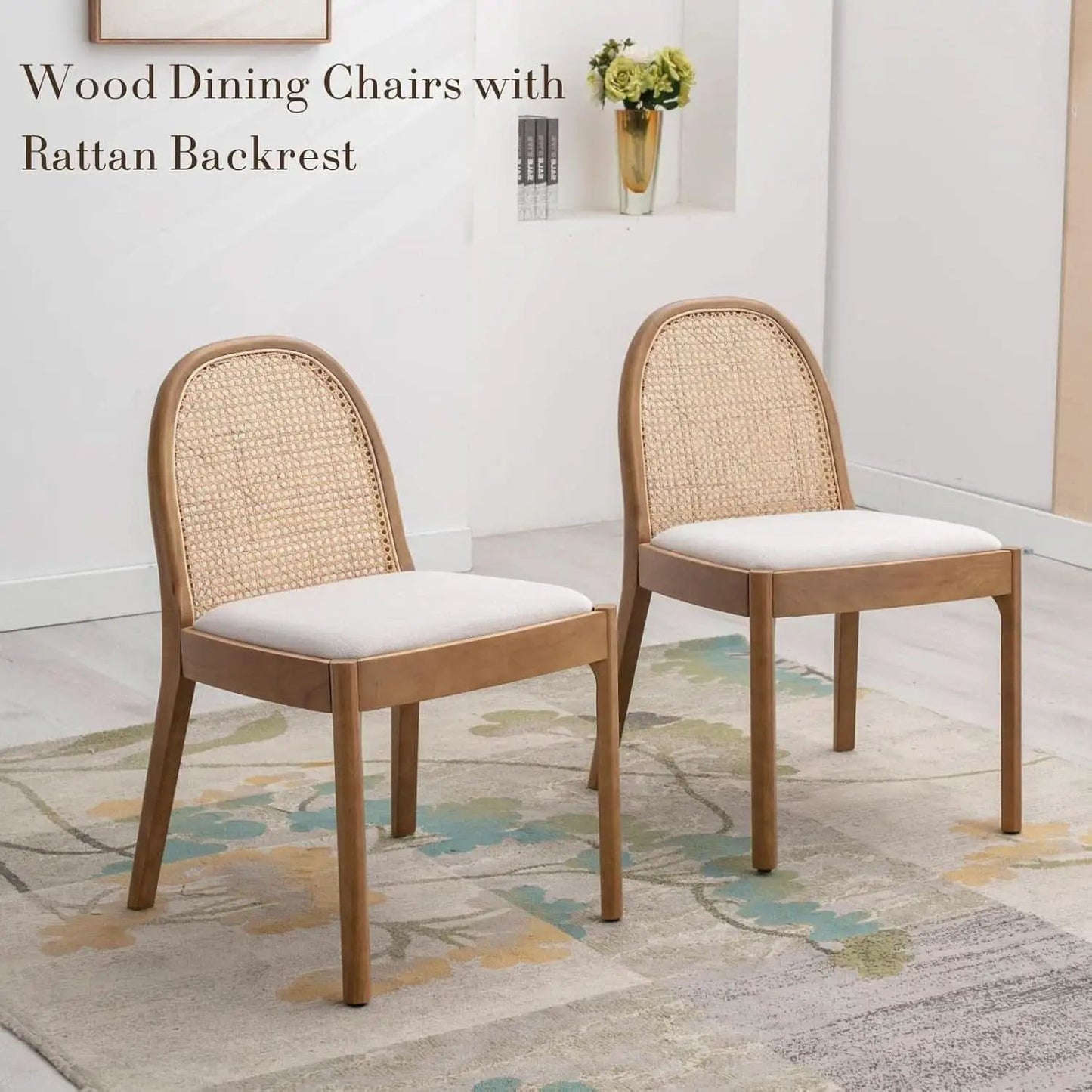 Beige Rattan Dining Chairs Featuring Contemporary Wood from PriceLows™