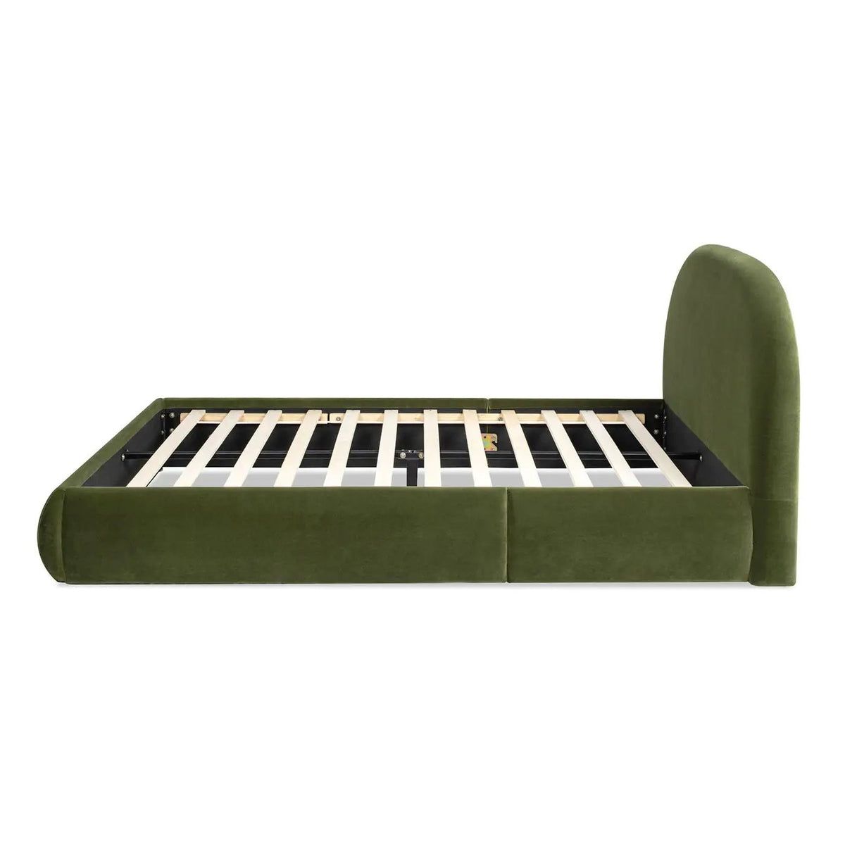 Archie Upholstered Platform Bed | Puffy Arch Headboard | Grounded Design | No Box Spring Needed