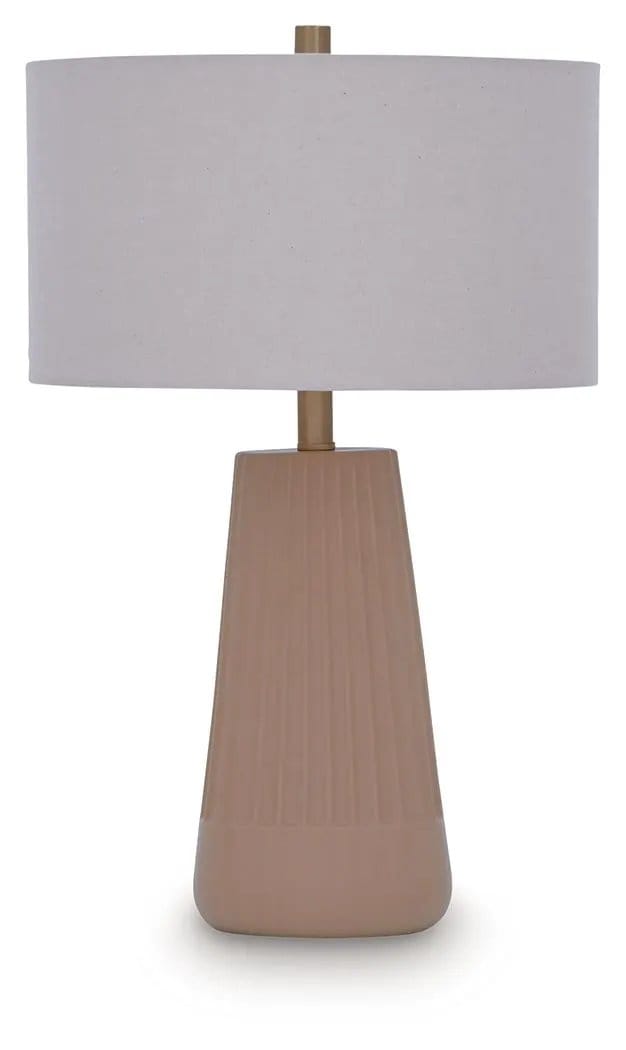 Dellner Ceramic Table Lamp | 15.25 x 15.25 x 25.25 in | Fabric & Ceramic | Mocha