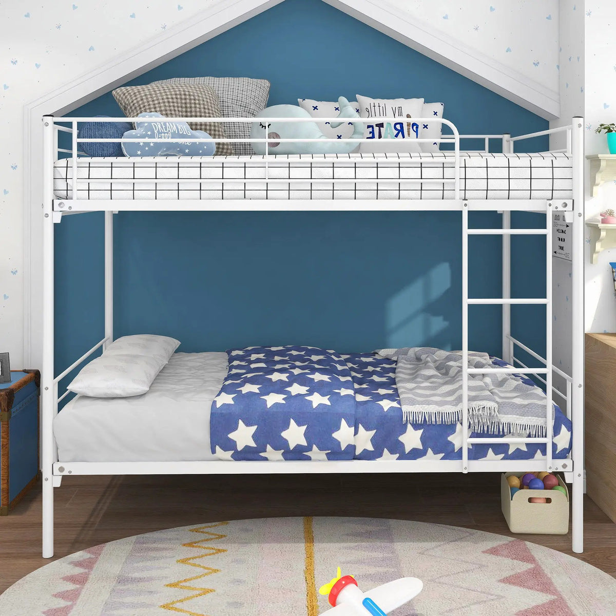 Metal Bunk Bed | Reinforced Steel Frame | Noise Free Design | With Ladder