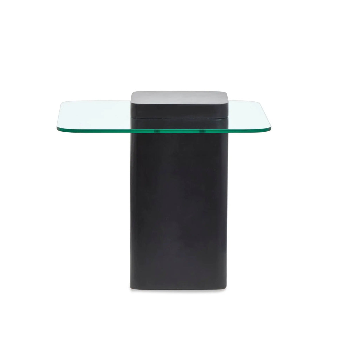 Donora Square End Table | Glass Top | Modern Square Base | Minimalist Design