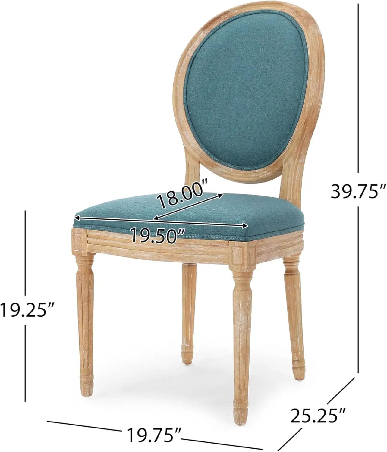 Phinnaeus Fabric Dining Chairs Set Dark Teal Two Piece from PriceLows™