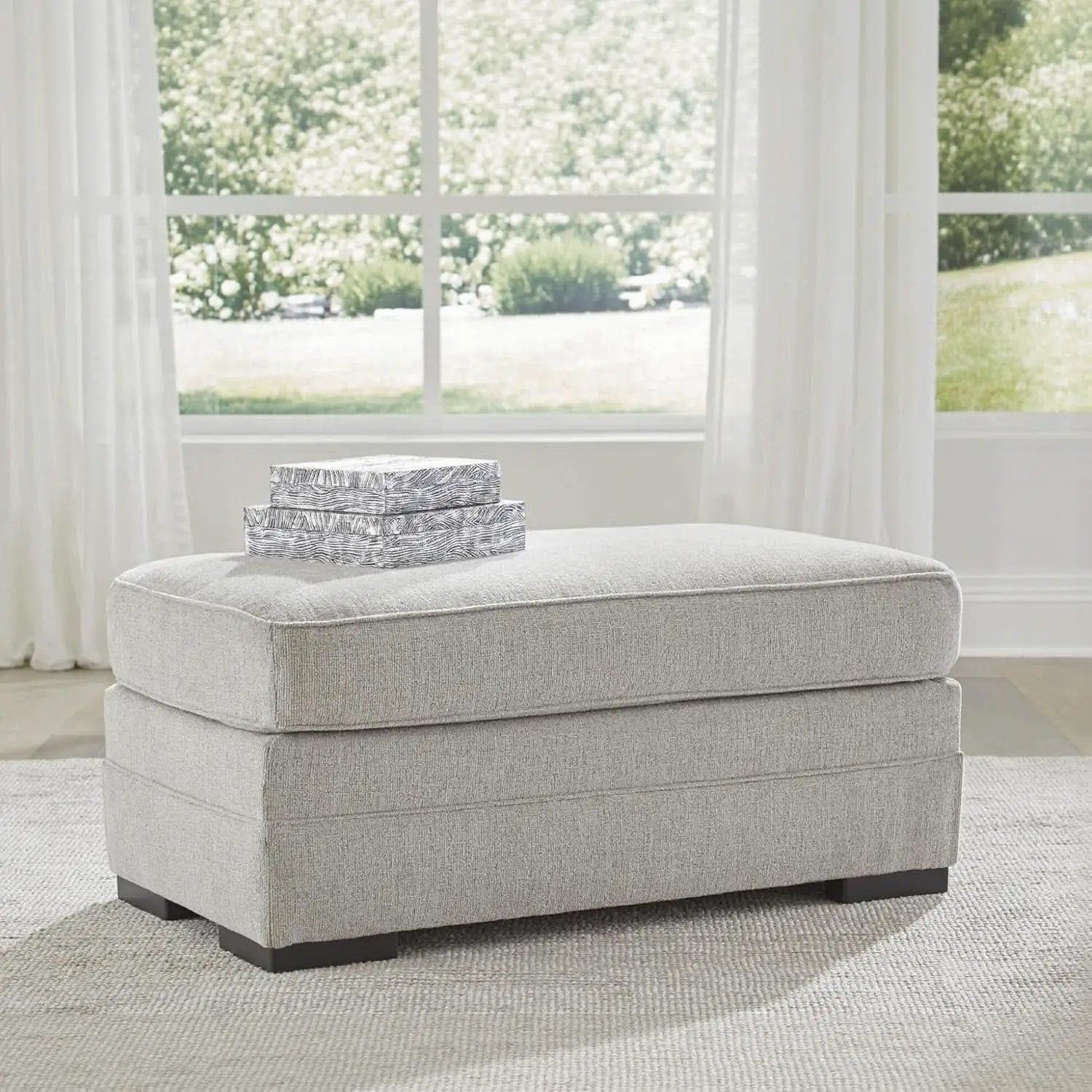 Eastonbridge Upholstered Rectangular Ottoman Light Gray from PriceLows™