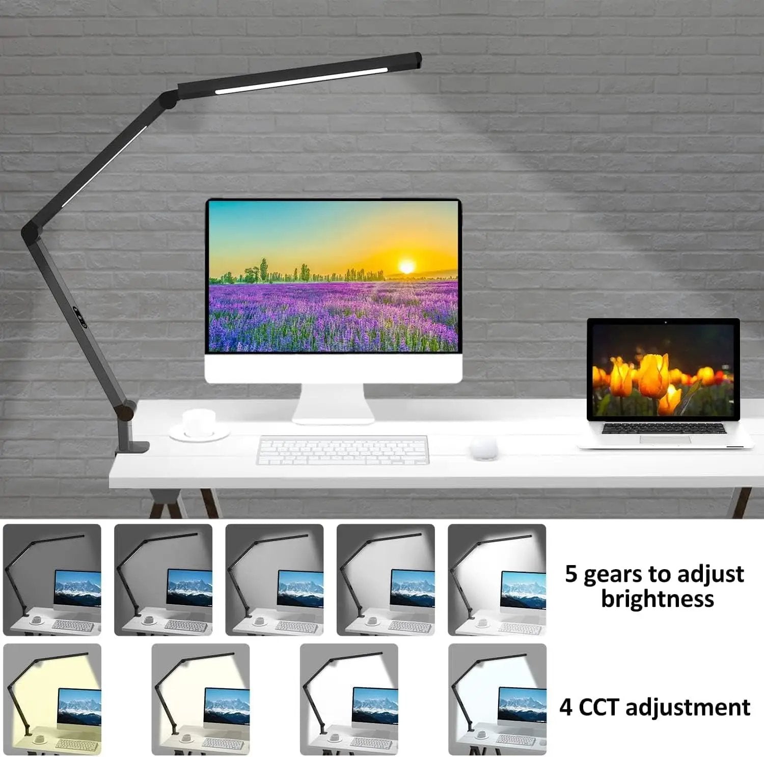 LED Desk Lamp With Clamp And Swing Arm 4 CCT Modes from PriceLows™