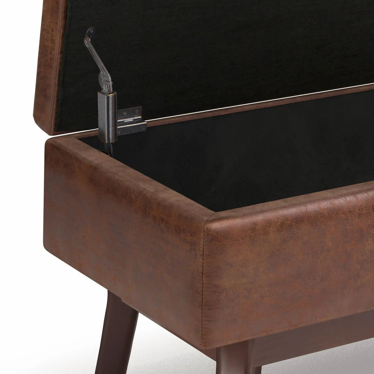 Storage Ottoman | Rectangular Design | Solid Wood Frame | Lift Top