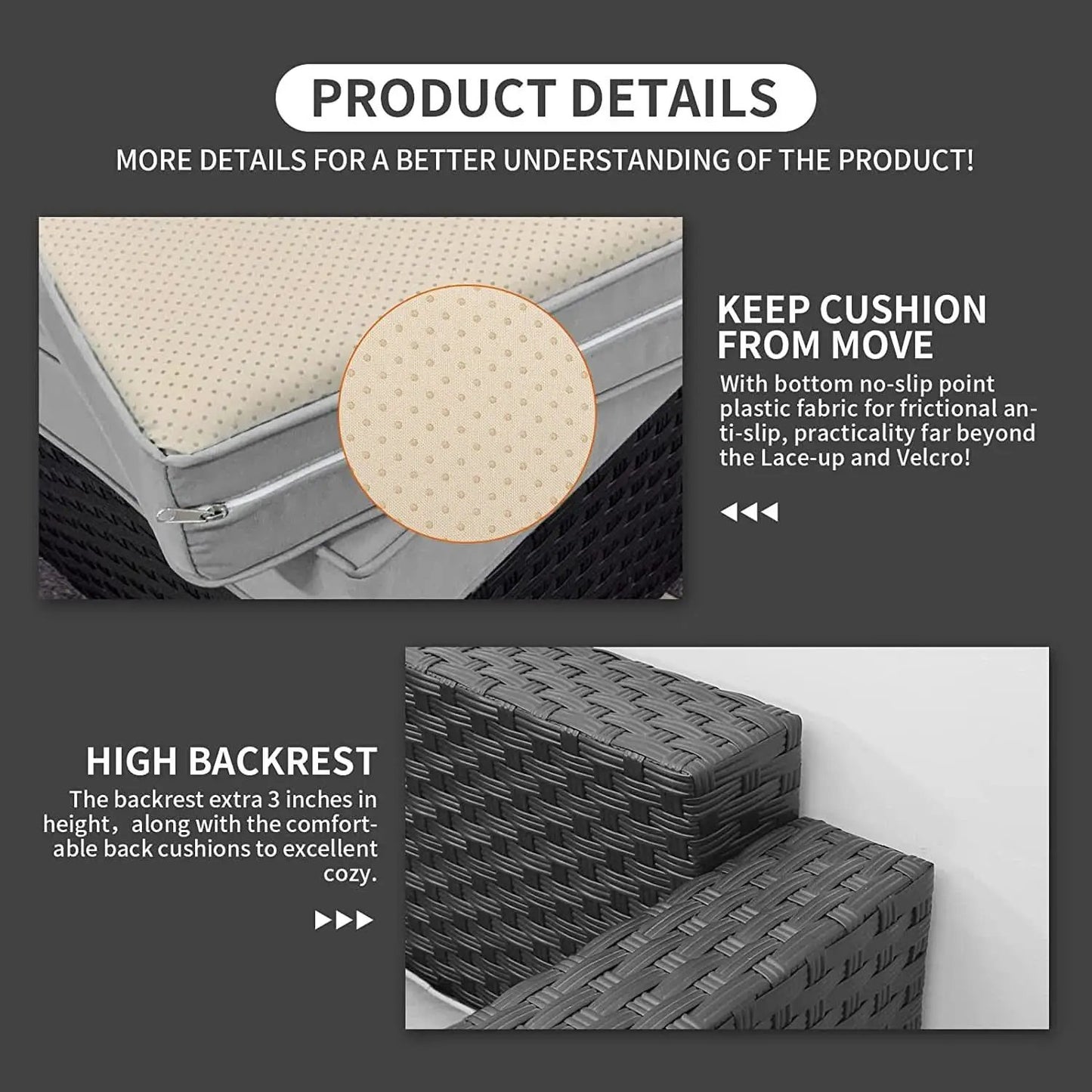 Six Piece Outdoor Wicker Furniture Set With Grey Cushions from PriceLows™