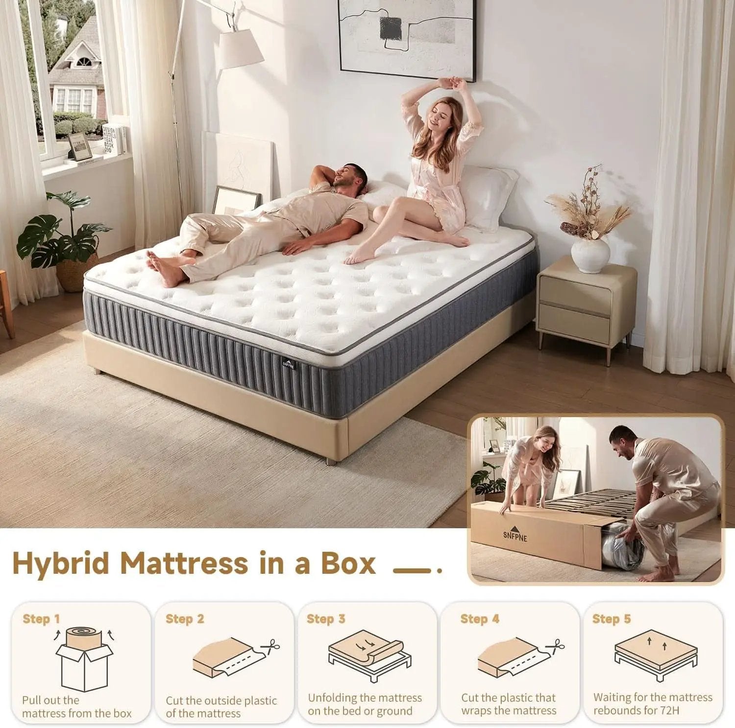 Highly Breathable Full Size Memory Foam Mattress 12Inches from PriceLows™