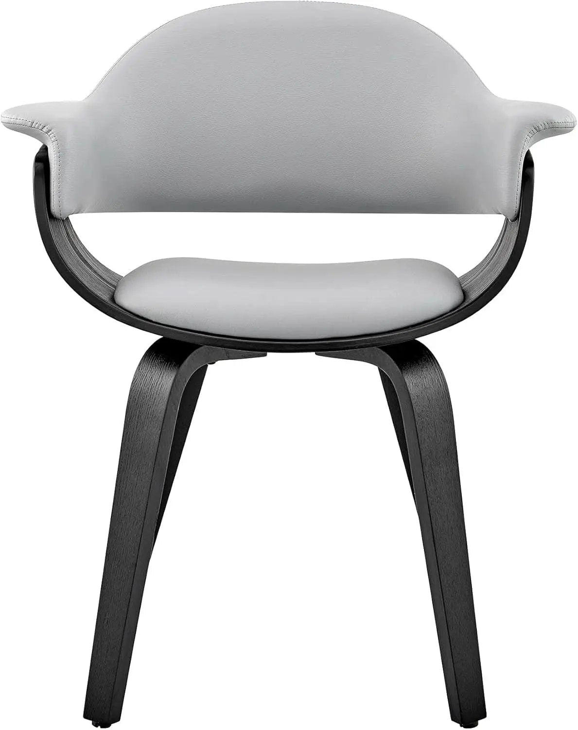 Adalyn Faux Leather Dining Room Accent Chair Gray Black Wood Base from PriceLows™