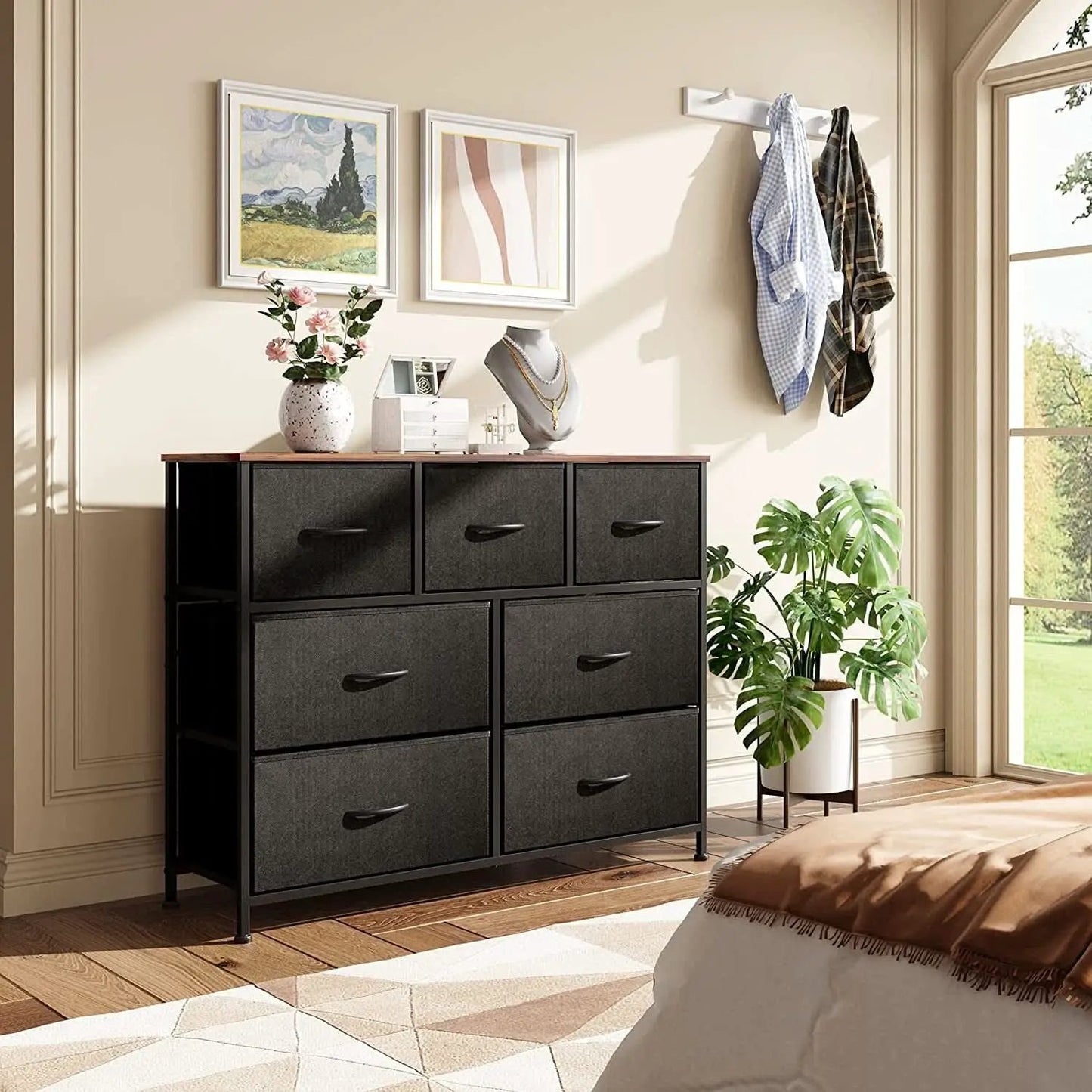7 Drawer Dresser With Deep Storage And Wood Top Finish from PriceLows™